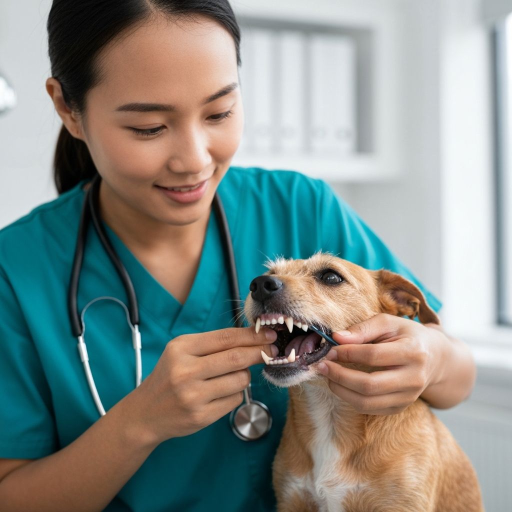 Tierarzt untersucht Hundezähne